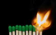 Burning matches
