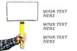 Man holding blank billboard with space for your text
