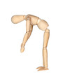 Wooden mannequin by stretching