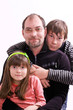 Photo: The father with the son and a daughter The father with the son and a daughter