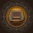 Vintage background with old radio.