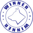 Vector sketch of stamp for certificate of canine club
