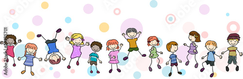 Illustration: Kids Stunt Border Kids Stunt Border