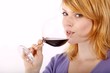 woman with a bottle wine and a wineglass