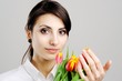 Nice woman with floweds