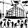 Vector: construction objects vector crane worker building construction objects vector crane worker building