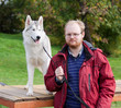 Siberian Husky with a man