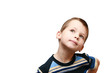 Photo: boy looks up with interest boy looks up with interest