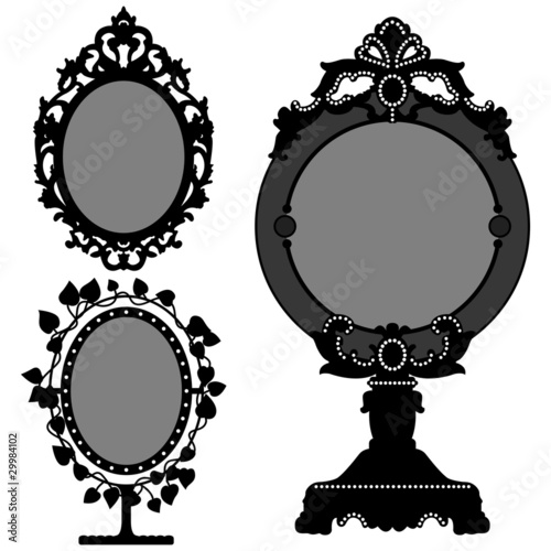 Vector: Mirror Ornate Vintage Retro Princess Mirror Ornate Vintage Retro Princess