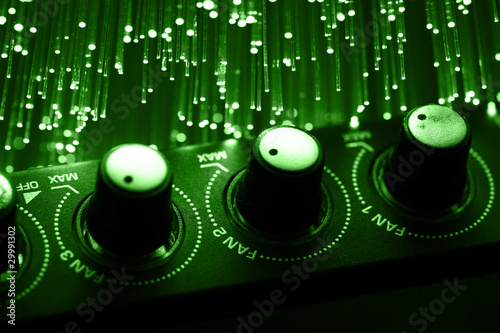 Photo: Fiber optics background with lots of light spots Fiber optics background with lots of light spots