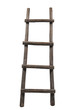 Old wooden ladder on the white background Old wooden ladder on the white background