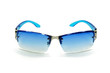 blue sunglasses isolated on a white background