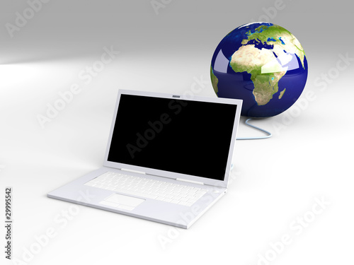 Illustration: Verbundener Laptop Verbundener Laptop