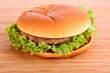 Sandwich on wooden plate