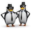 3d Penguins wearing pork pie hats and shades...