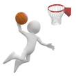 Basketball player making a dunk in the basket