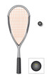 Squashschläger und Turnierball