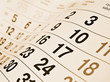 Closeup a toned calendar page