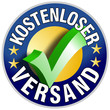 Illustration: Kostenloser Versand Button/Plakette Kostenloser Versand Button/Plakette
