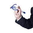 symbole de l'Euro écrit au marker bleu