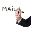 mot mail écrit à la main et marker noir