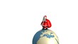 Animation of Santa Claus walking around earth Animation of Santa Claus walking around earth