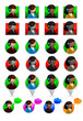 On-line support icons set
