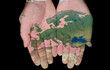 Foto: Painted Map Of Europe In Our Hands Painted Map Of Europe In Our Hands