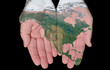 Painted Map Of North America In Our Hands Painted Map Of North America In Our Hands
