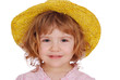 little girl with yellow straw hat