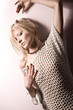Image with beautiful blonde girl on white background Image with beautiful blonde girl on white background