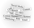 Social media tag cloud magnetic letters