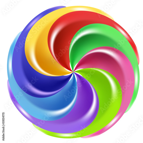 Vector: Rainbow Peppermint Christmas Candy Rainbow Peppermint Christmas Candy