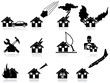house disaster icons