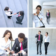 A collage of business images with young people and success A collage of business images with young people and success