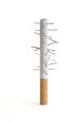 Voodoo cigarette, or is this acupuncture? On white.