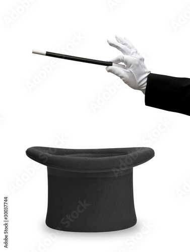 Photo: Magician wand and top hat Magician wand and top hat