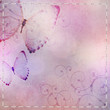 pastel  blue and purple  background with butterfly