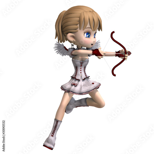 Illustration: Lovely toon cupid sends you a valentine greeting. 3D rendering Lovely toon cupid sends you a valentine greeting. 3D rendering