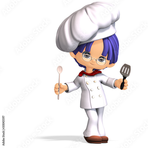 Funny Cute Cartoons on Cute And Funny Cartoon Cook  3d Rendering With Clipping Path    Ralf