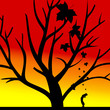 girl under the tree illustration