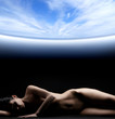 Beautiful naked body of a young Caucasian woman
