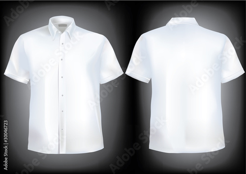 Vektor: Shirt front and back with collar and half sleeves in mesh. Shirt front and back with collar and half sleeves in mesh.