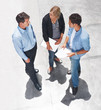 Business people standing together and discussing