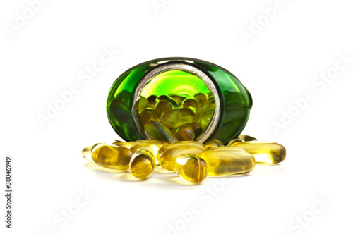 Photo: Omega 3 capsules in a bottle Omega 3 capsules in a bottle