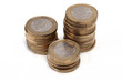 Foto: 1 Euro-Münzen 25 Euro Stapel Geld 1 Euro-Münzen 25 Euro Stapel Geld