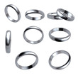 Photo en ligne au meilleur prix Collection of silver wedding rings  isolated