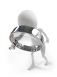 blank person holding a magnifier