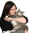 Girl Holding Pet Cat