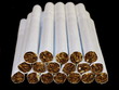 Smoking cigarettes isolated on black background